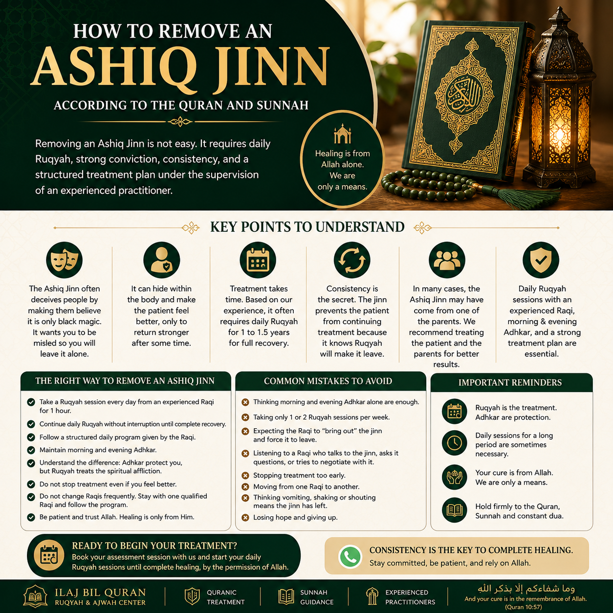 How to Remove an Ashiq Jinn According to the Quran and Sunnah through Daily Ruqyah
